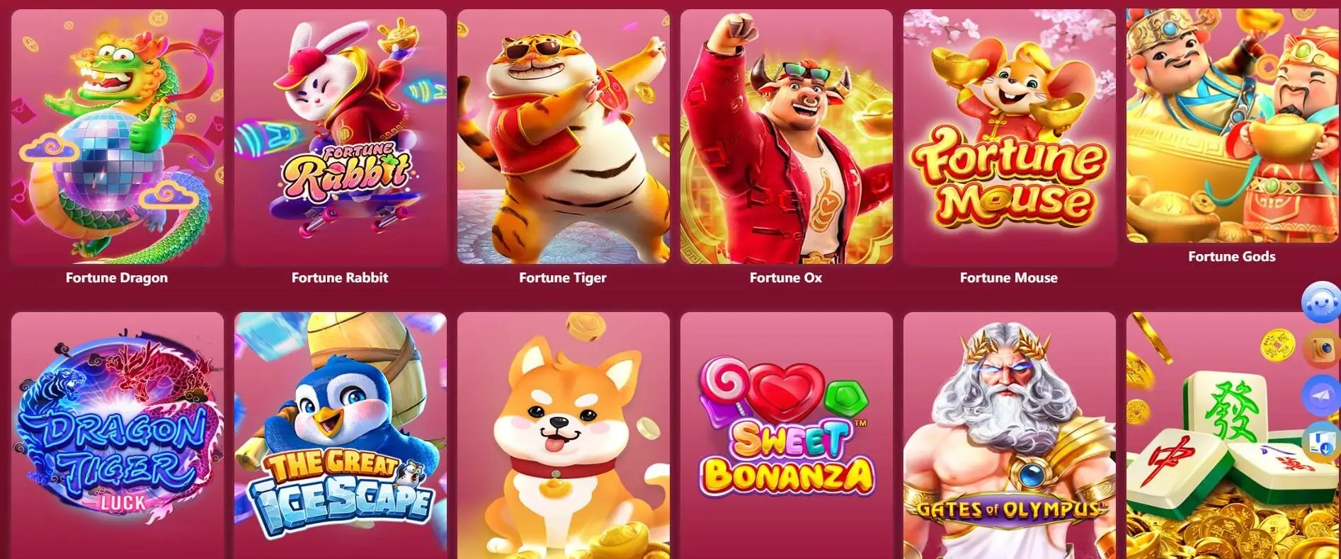 Colourful slot machine reels on the Spin Lucky slots page
